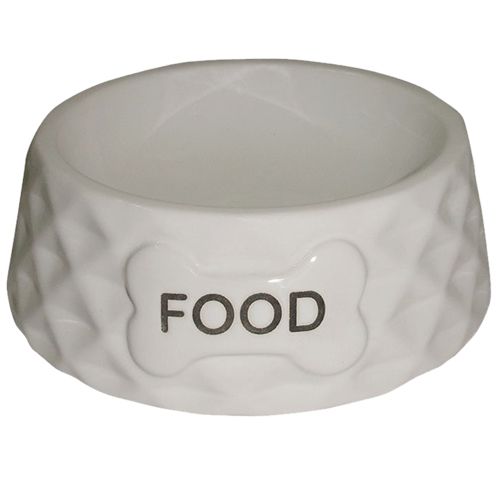 Миска для животных FOXIE Diamond Food белая керамическая 15,5х15,5х5см 190мл