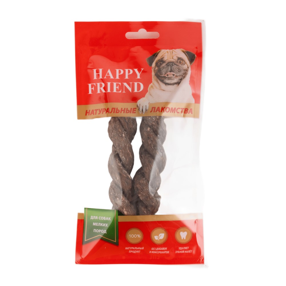 Лакомство для собак HAPPY FRIEND Спиралька говяжья одинарная для мелких пород
