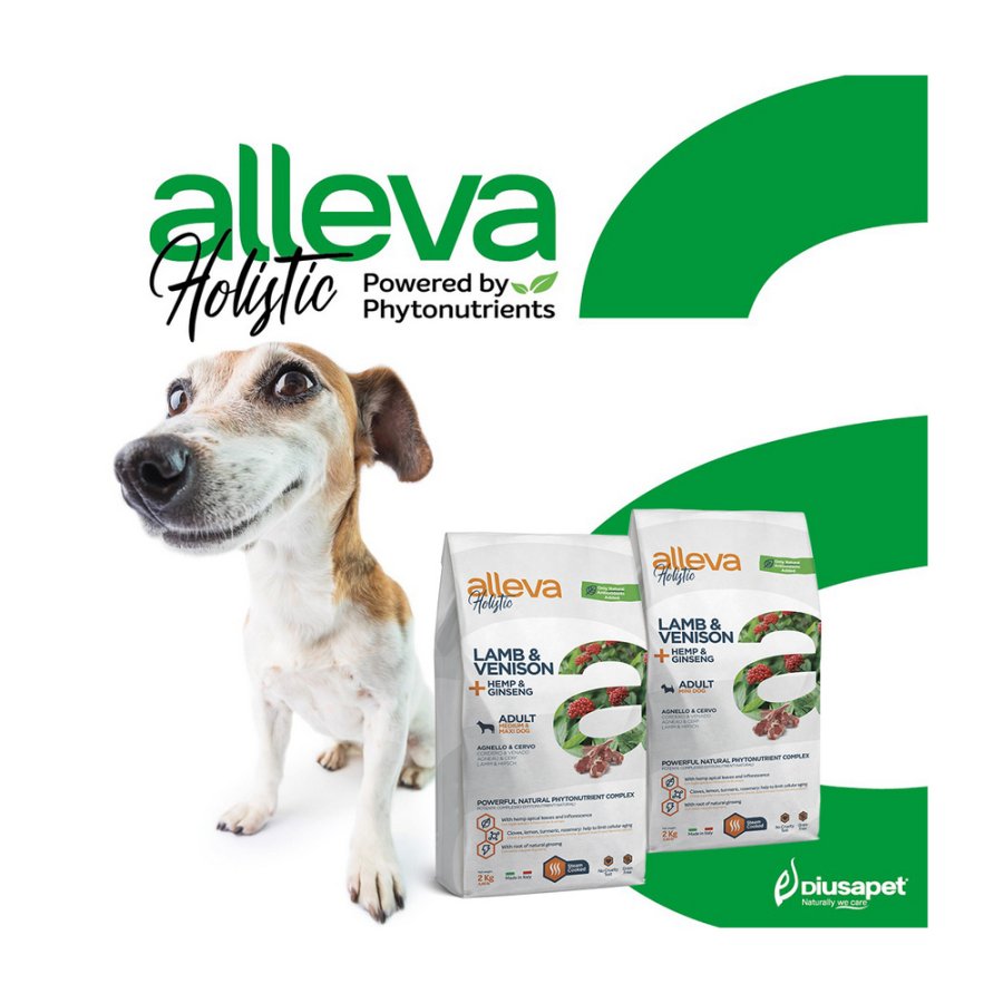 Корм для собак ALLEVA Holistic для ср. и кр.пород, ягненок, оленина с коноплей и женьшенем сух.
