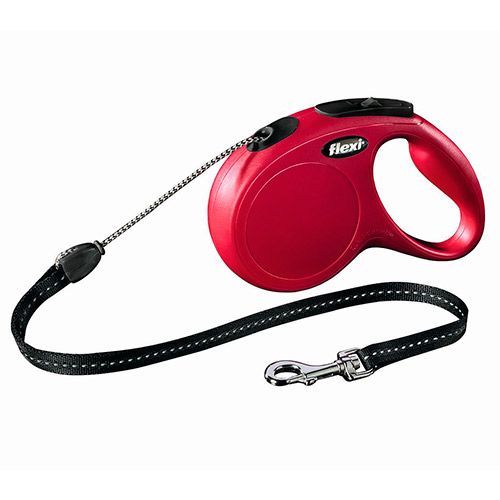 Рулетка для собак FLEXI Classic Long S (до 12кг) трос 8м красная