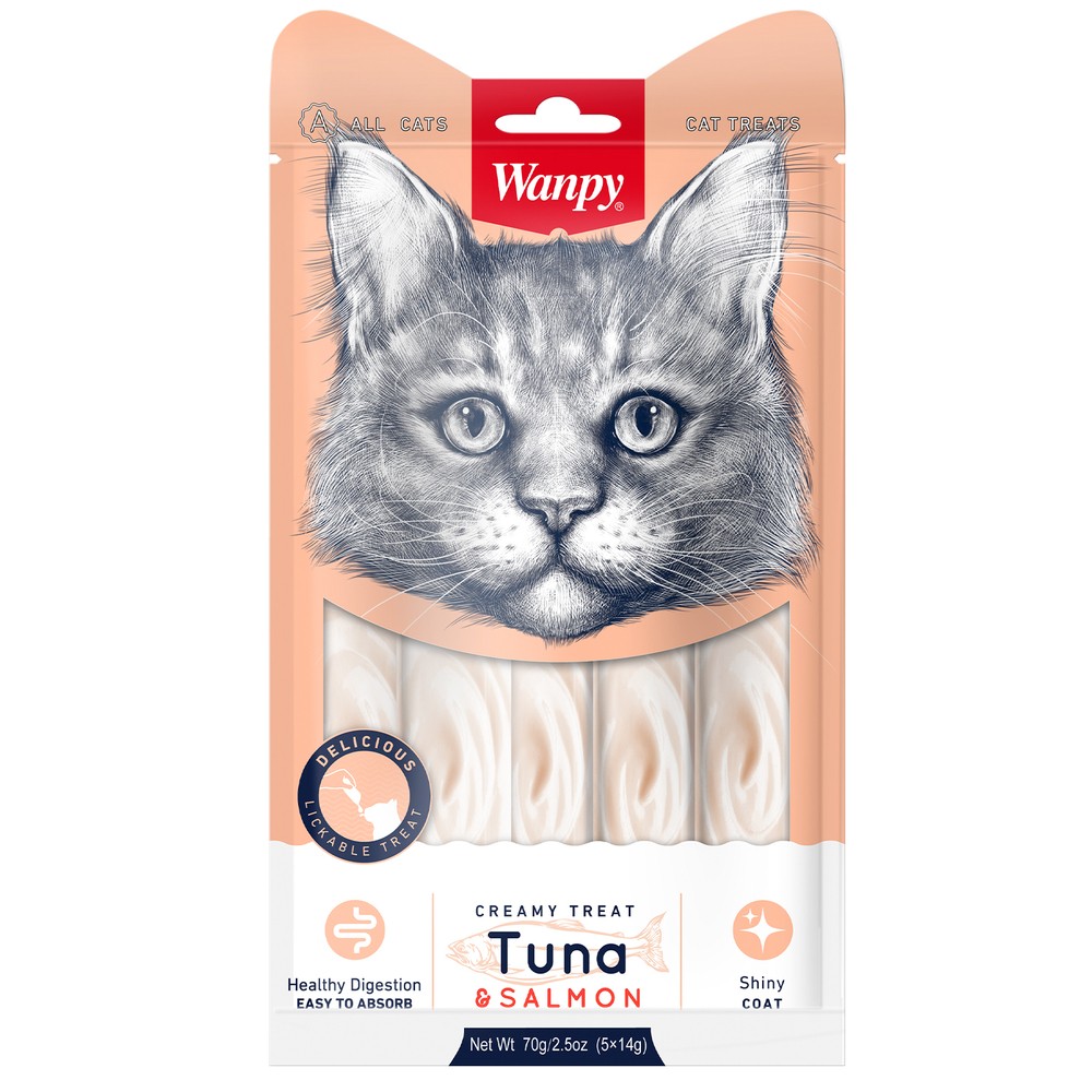 Лакомство для кошек WANPY Cat Нежное пюре из тунца и лосося