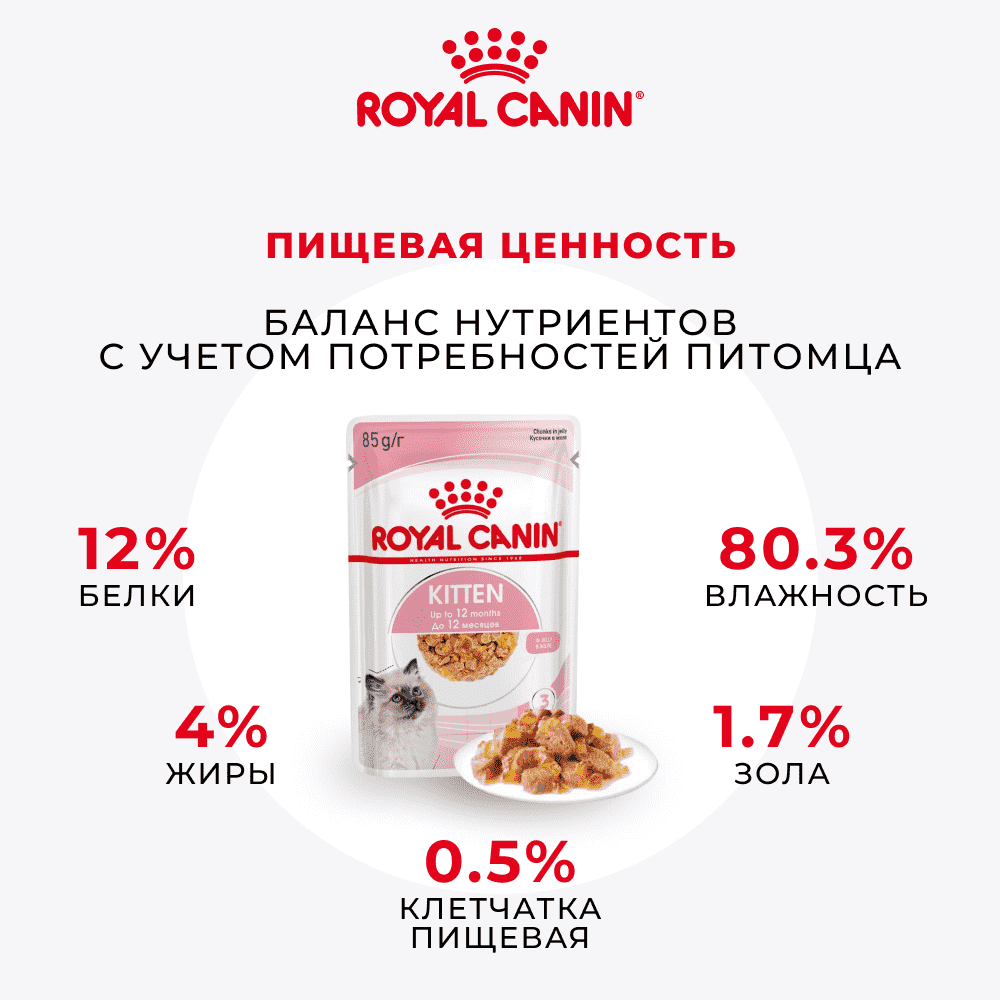 Корм для котят ROYAL CANIN в период третьей фазы роста, мясо в желе пауч