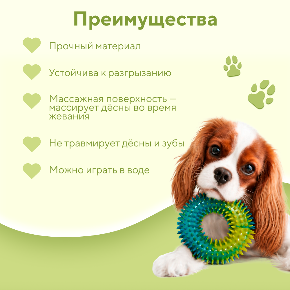 Игрушка для собак FOXIE Бублик массажный плавающий 12,5x4,5см
