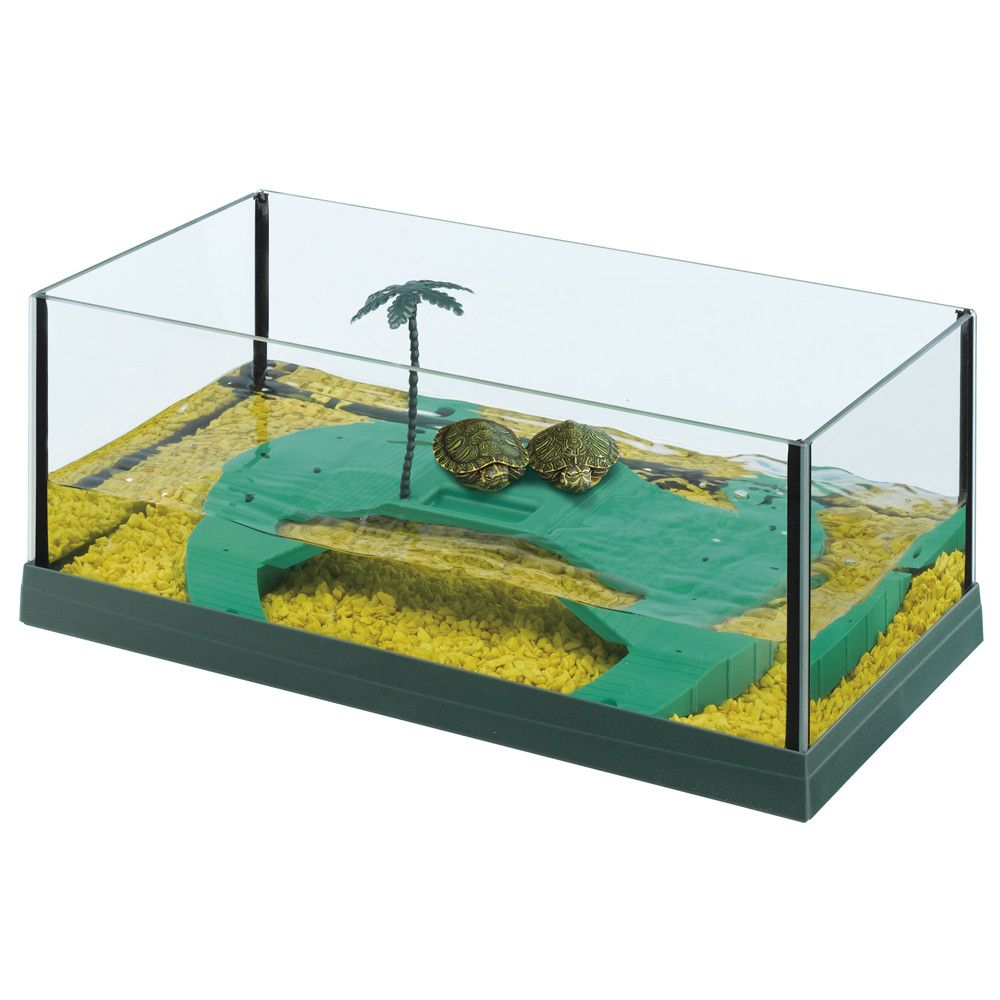 Купить широкий аквариум 75 с прочным берегом для красноухой черепахи