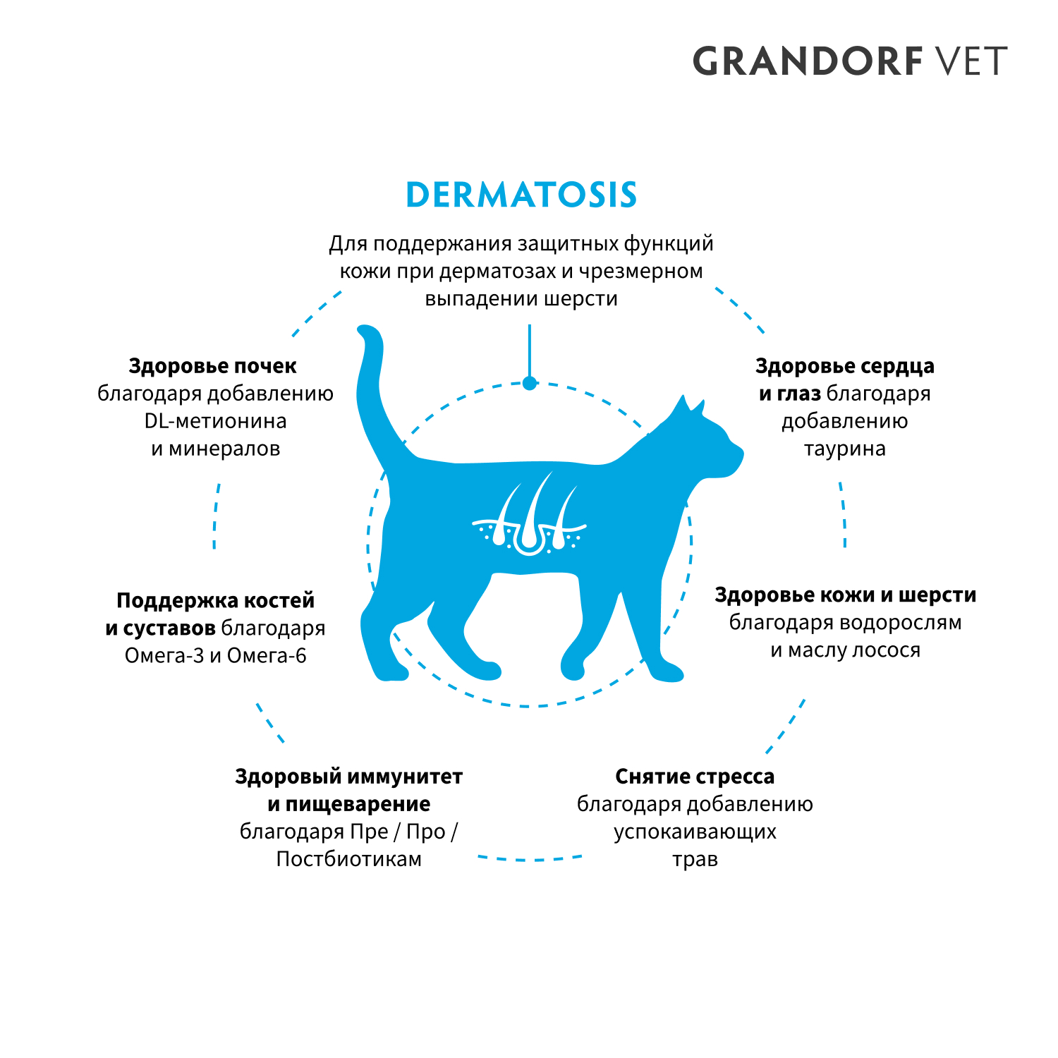 Корм для кошек GRANDORF VETERINARY DIET Cat Dermatosis сух.
