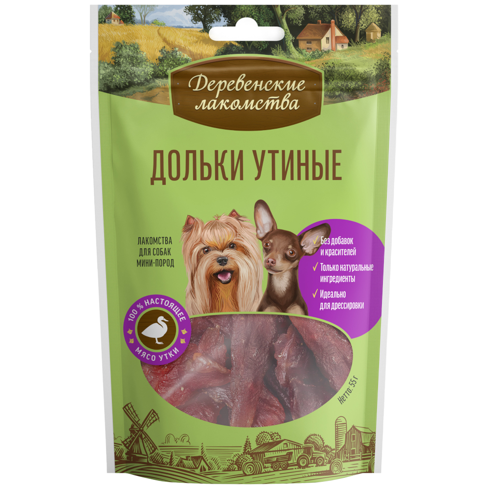 Лакомство для собак ДЕРЕВЕНСКИЕ ЛАКОМСТВА мини пор.дольки утин,