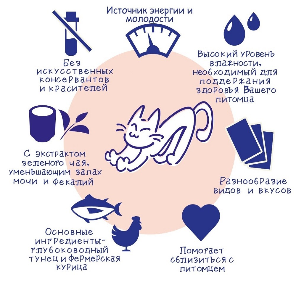 Корм для кошек INABA Kinnodashi тунец Магуро с тунцом Кацуо и морским гребешком пауч