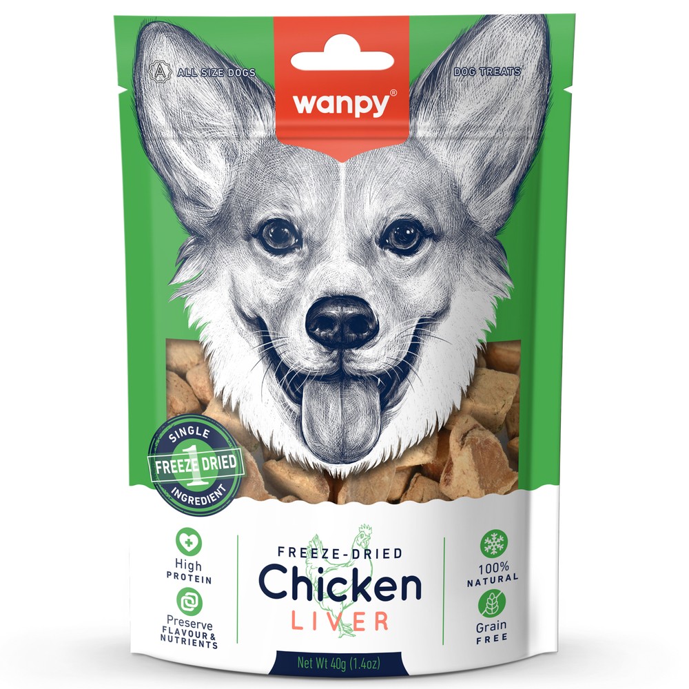 Лакомство для собак WANPY Dog Сублимированное куриная печень