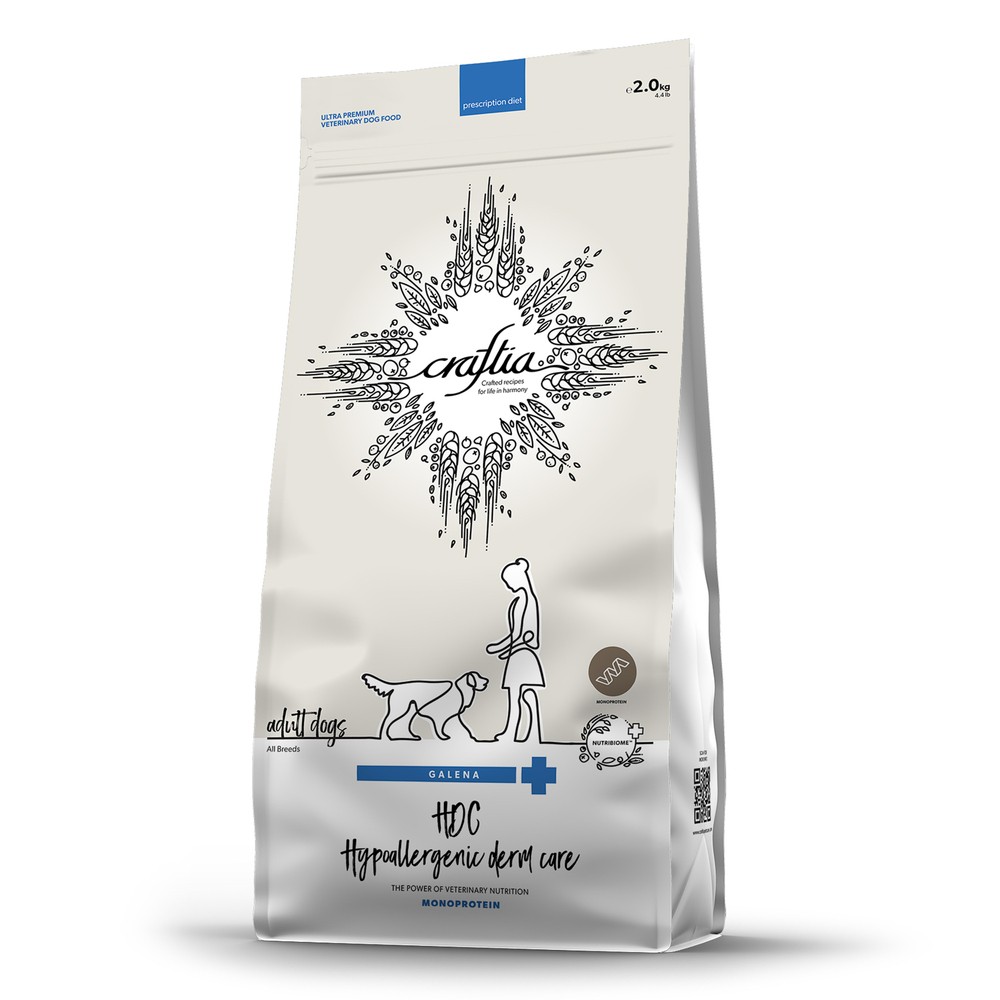 Корм для собак CRAFTIA Galena Dog Hypoallergenic Derm Care при пищ.аллергии и забол.кожи сух.