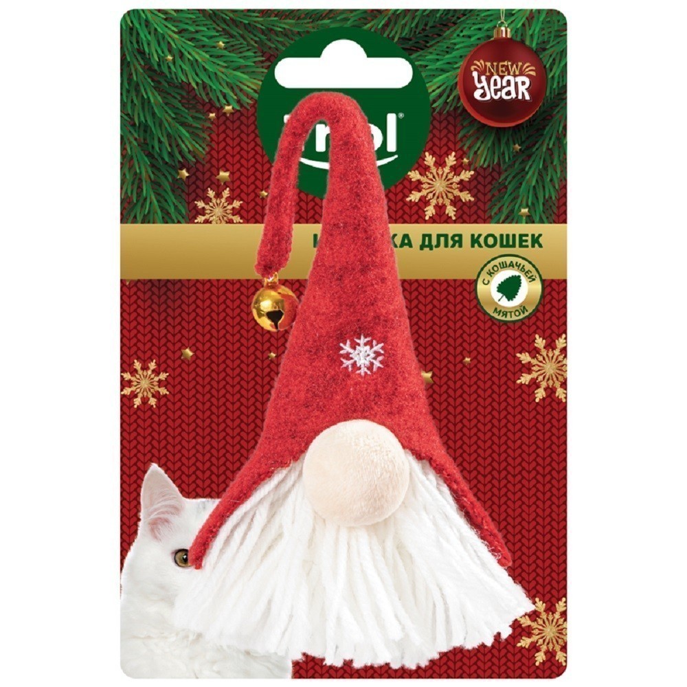 Игрушка для кошек TRIOL New Year Гномик, 230мм