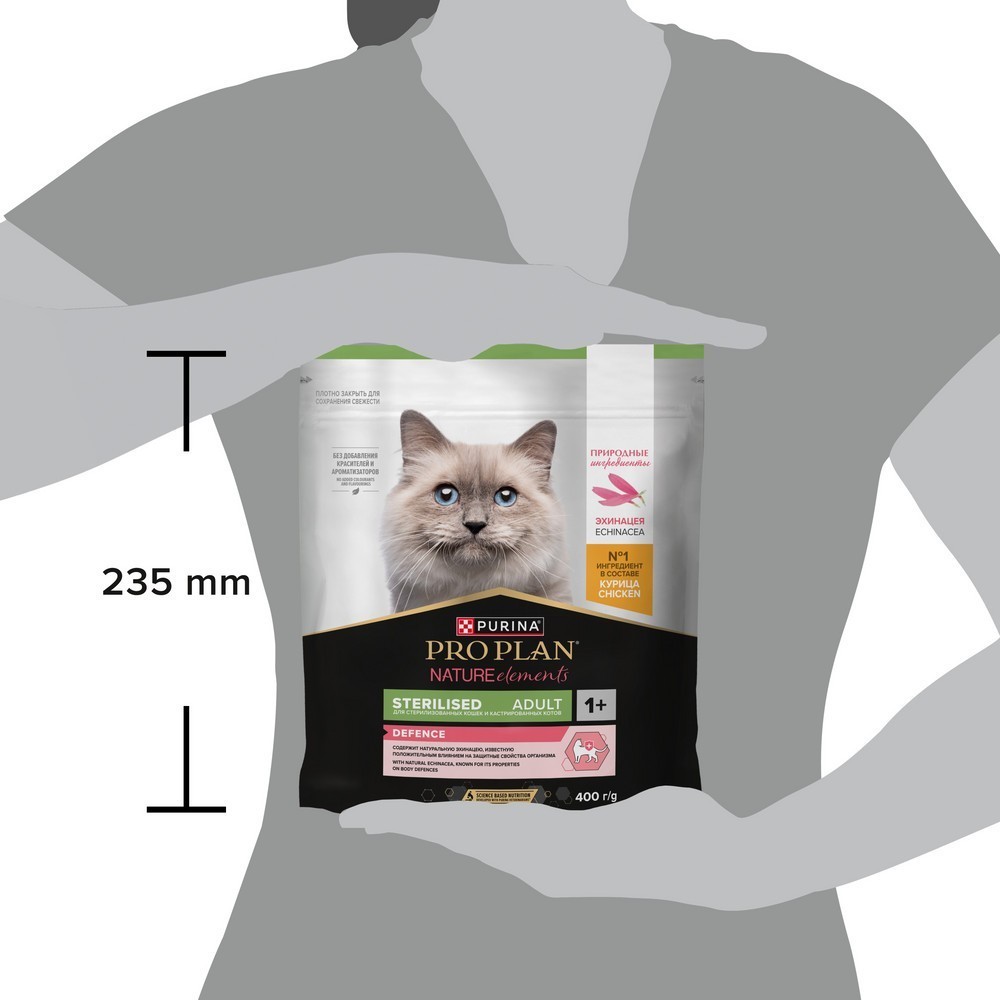 Корм для кошек PRO PLAN Nature Elements для стерилизованных, курица сух.
