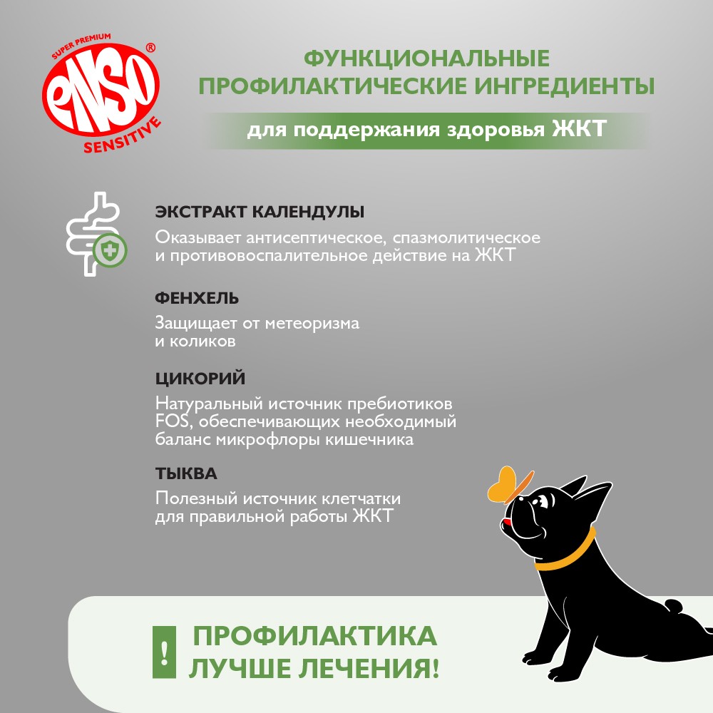 Корм для собак ENSO Sensitive рубл.мясо кролика с гречкой и тыквой банка