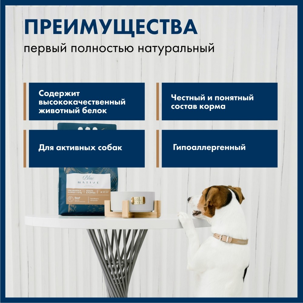 Корм для собак BLUENATIVE для средних и крупных пород, ягненок сух.