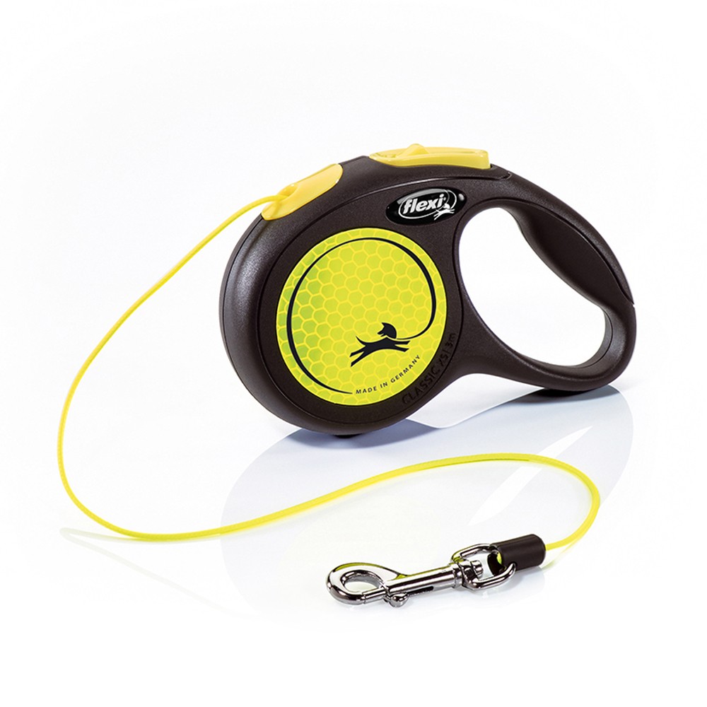 Рулетка для собак FLEXI Neon New Classic S (до 12кг) трос 5м