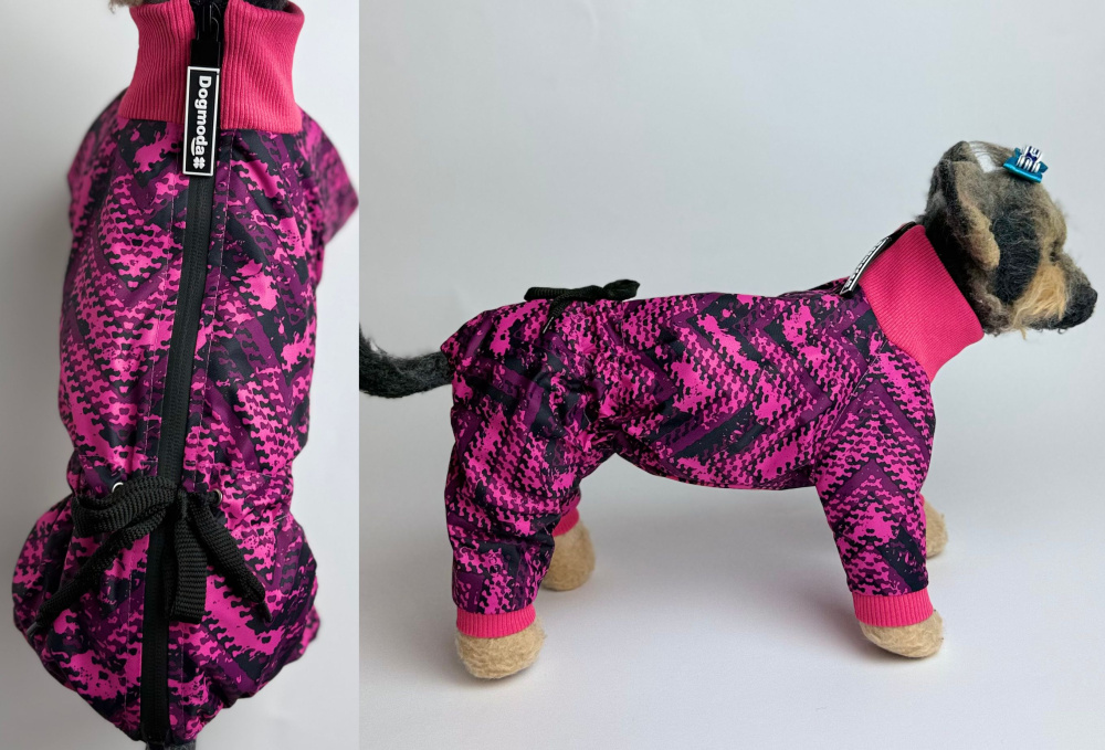 Комбинезон для собак DOG MODA Лайн (розовый) девочка 37см (5)