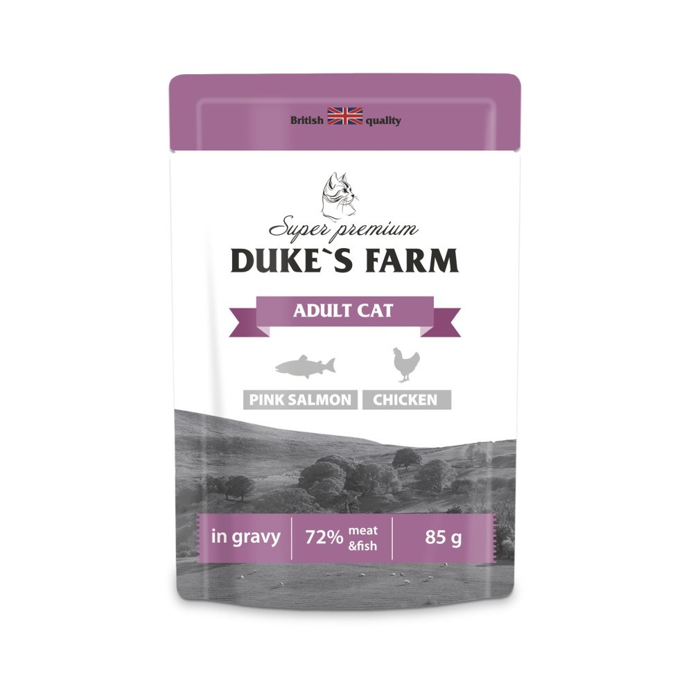 Корм для кошек DUKE'S FARM горбуша, курица в соусе пауч