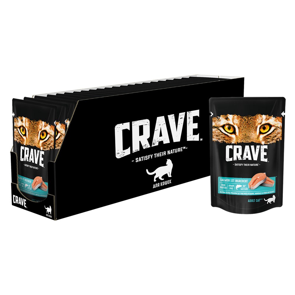 Корм для кошек CRAVE Лосось пауч