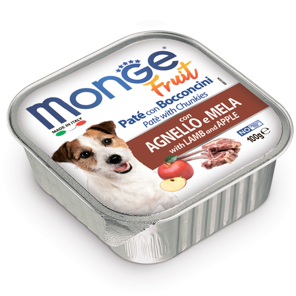 Корм для собак MONGE Fruit ягненок, яблоко конс.