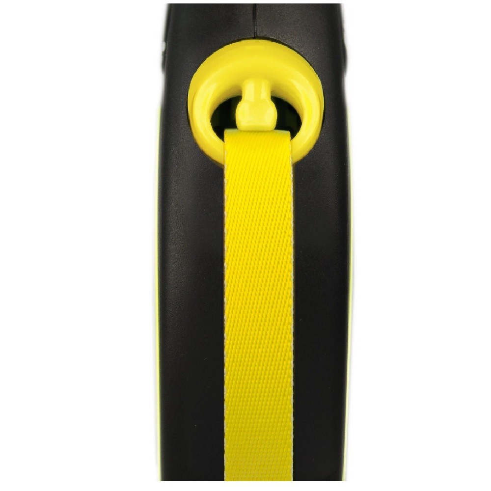 Рулетка для собак FLEXI Neon New L (до 50кг) лента 5м, светоотражающая, желтый неон