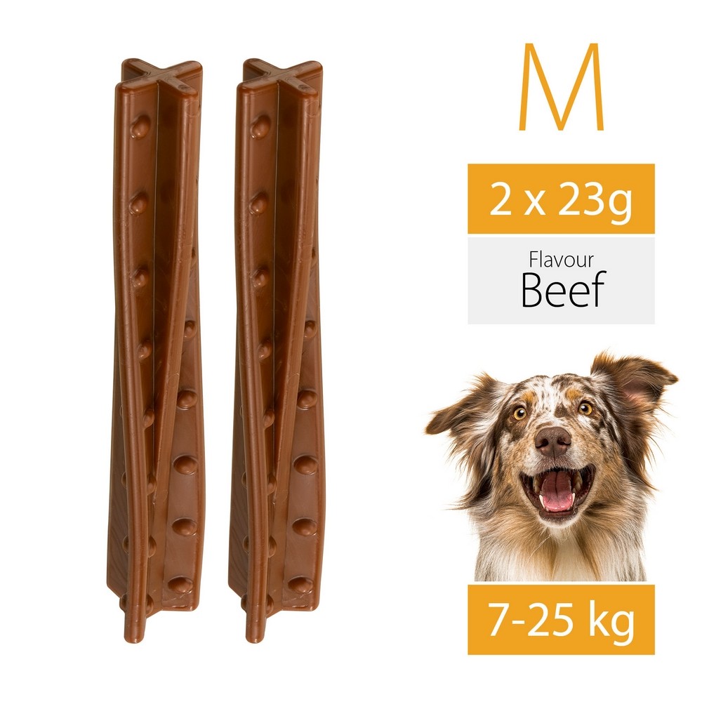 Игрушка для собак FERPLAST GoodBite Helix M Bag, кость, вкус говядины, 23гx2