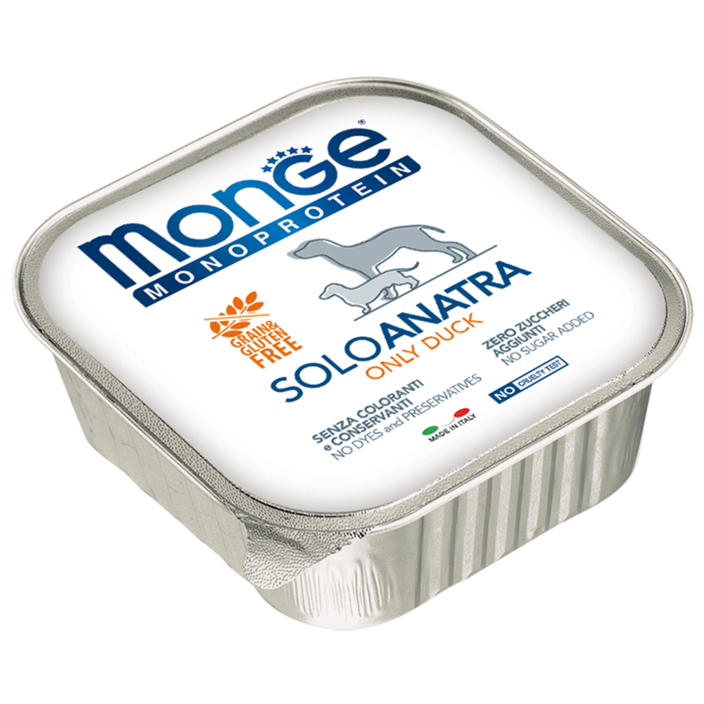 Корм для собак MONGE Dog Monoproteico Solo паштет из утки конс.