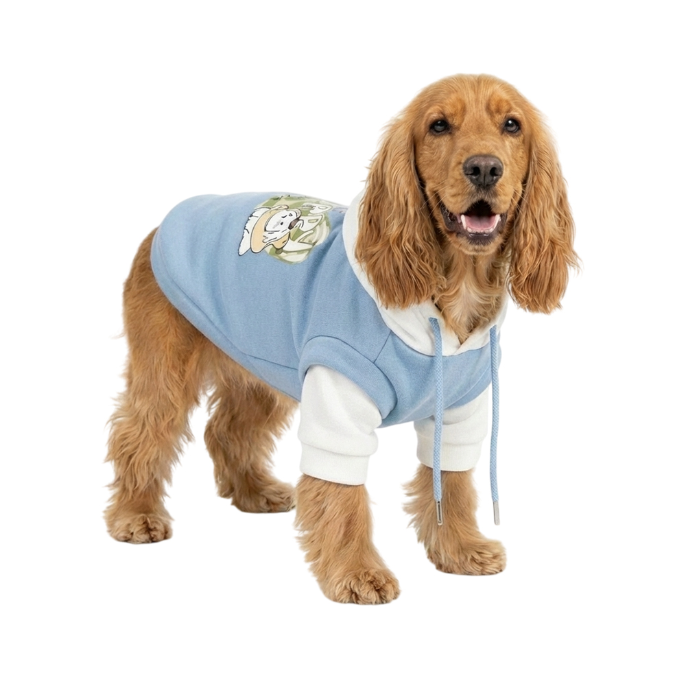 Толстовка для собак FOXIE Cute Puppy L (дл.спины 40см, обх.груди 52-58см, обх.шеи 38см) голубая