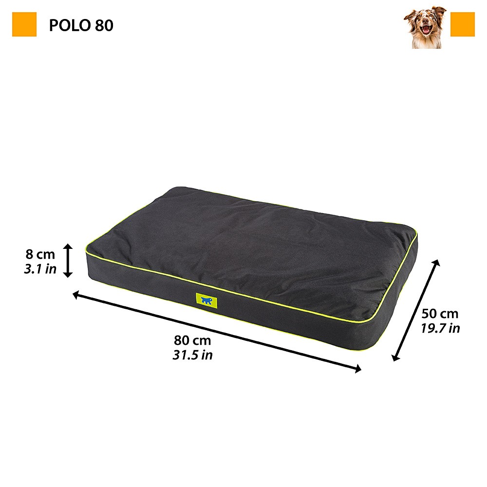 Подушка для животных Ferplast POLO 80 черная, со съемным непромокаемым чехлом (нейлон)