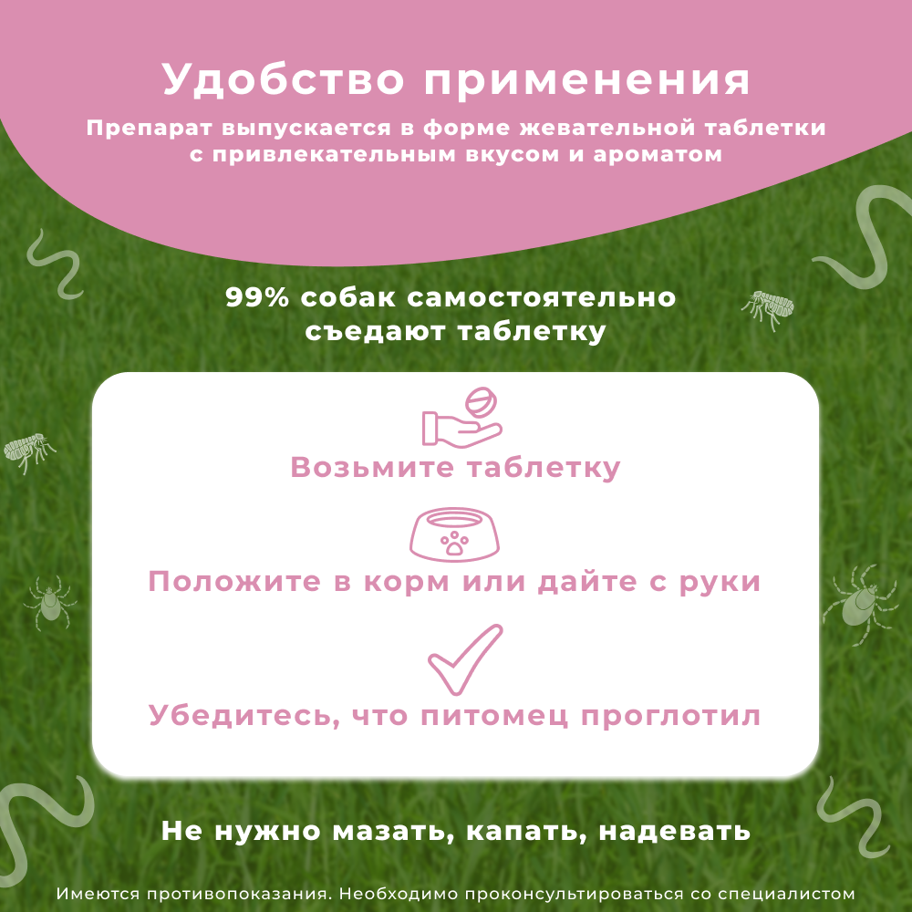 Таблетки для собак ТИКСФЛИ от блох и клещей (4,5-10кг) 250мг, 1таб на 90дн.