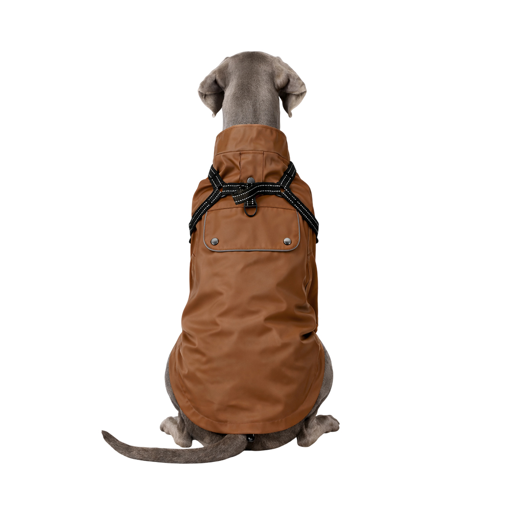 Куртка для собак FOXIE Noble Rain XL со шлейкой (длина спины 45см) коричневый