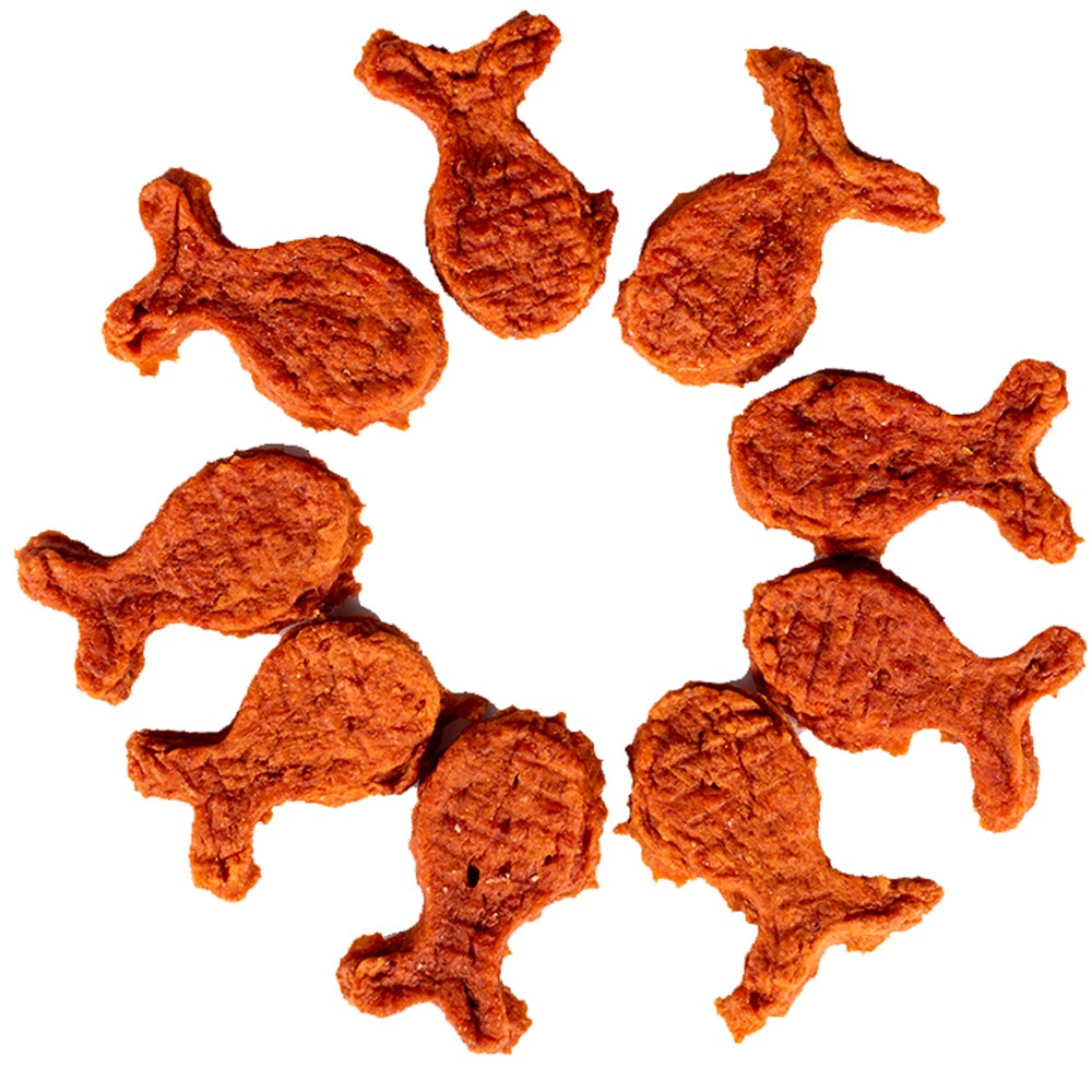 Лакомство для собак WANPY Dog лакомые кусочки из нежного лосося в форме рыбок