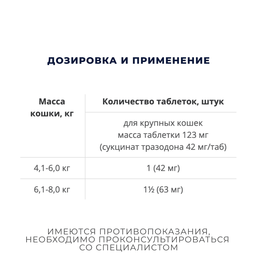Таблетки для кошек КУРС УСПОКОИН для снижения возбуждения 16 табл.
