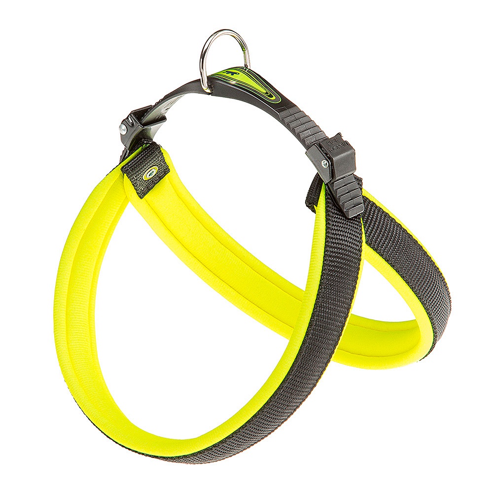 Шлейка для собак FERPLAST Agila Fluo 5 нейлоновая с мягкой подкладкой, жёлтая