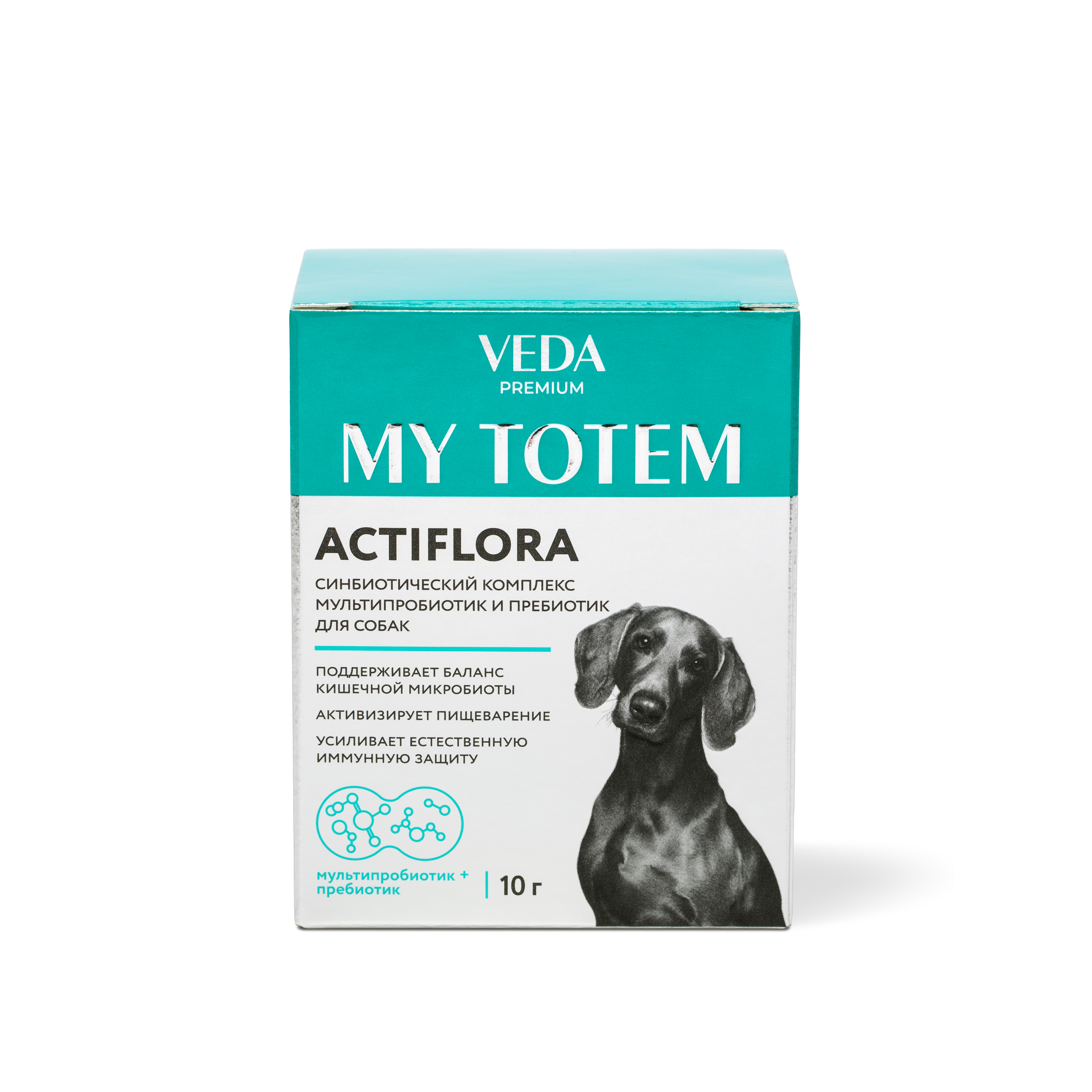 Синбиотический комплекс для собак VEDA MY TOTEM ACTIFLORA мультипробиотик и пребиотик, 10 шт по 10г