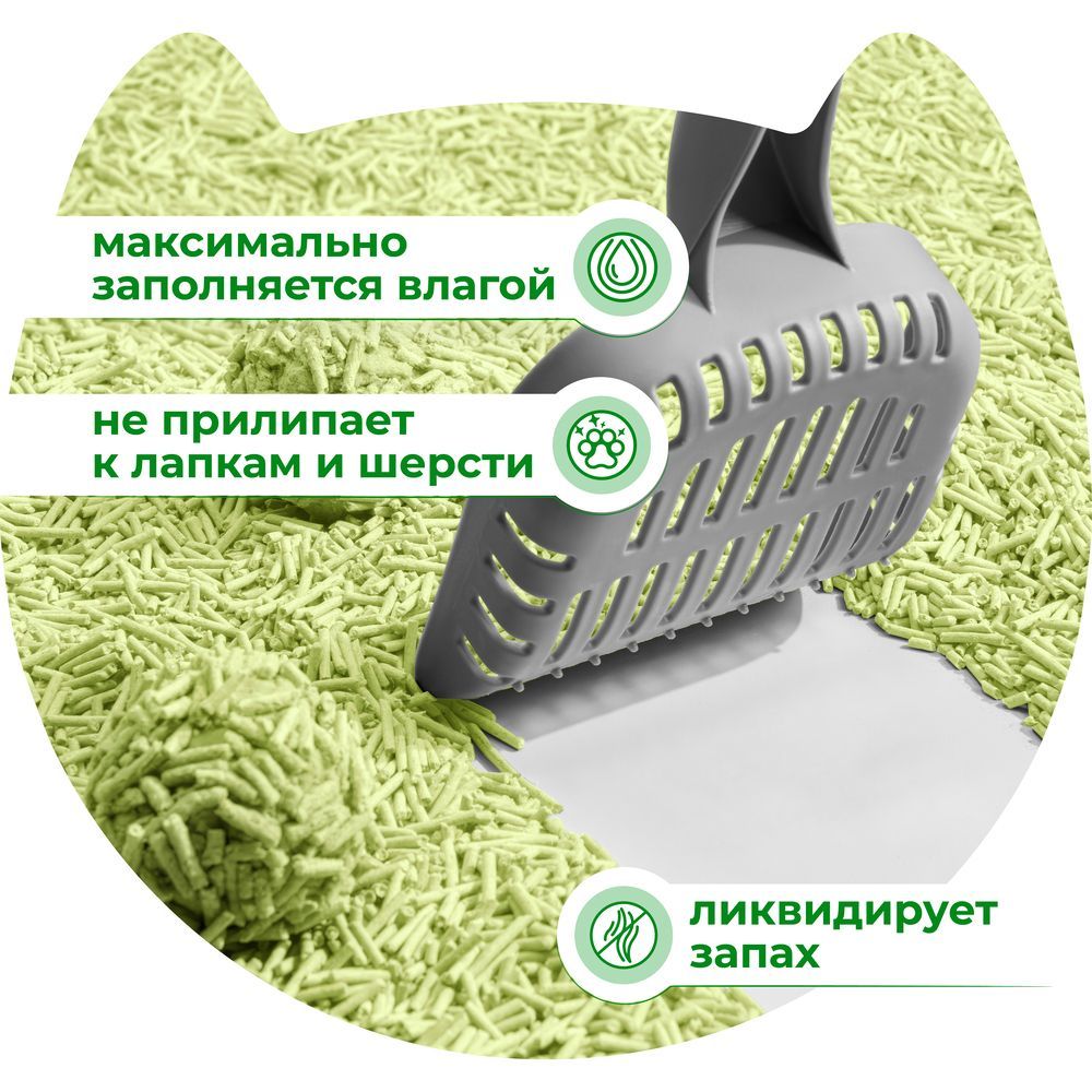 Наполнитель для кошачьего туалета MIAUMI Tofu Green Tea комкующийся с аром. зеленого чая 6л