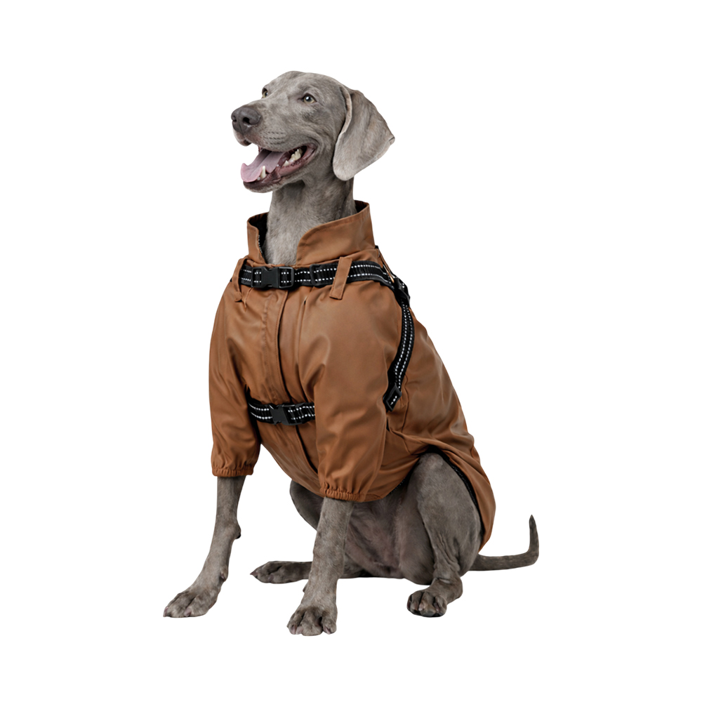 Куртка для собак FOXIE Noble Rain XL со шлейкой (длина спины 45см) коричневый