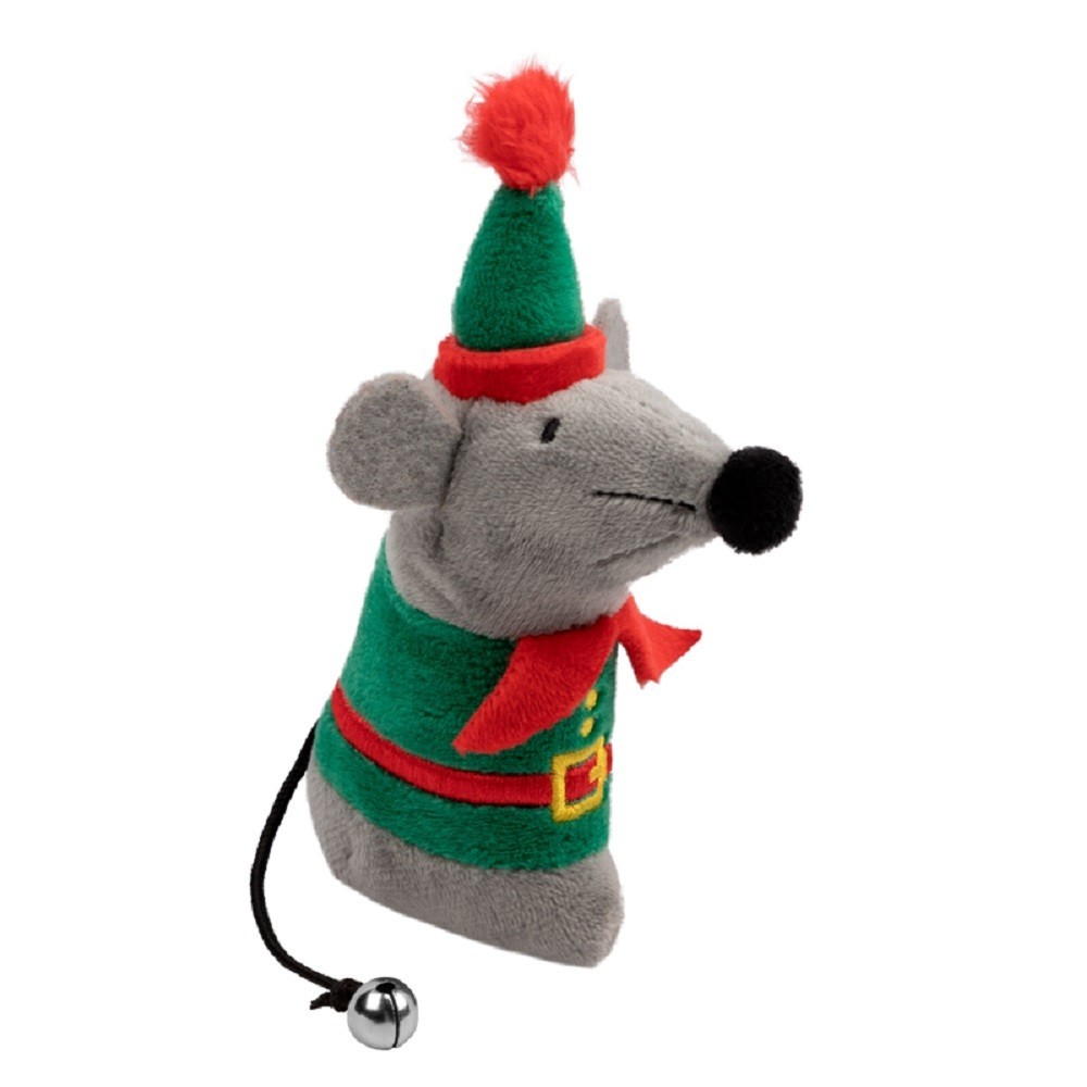 Игрушка для кошек GIGWI X-mas Tales Серая мышка 15см