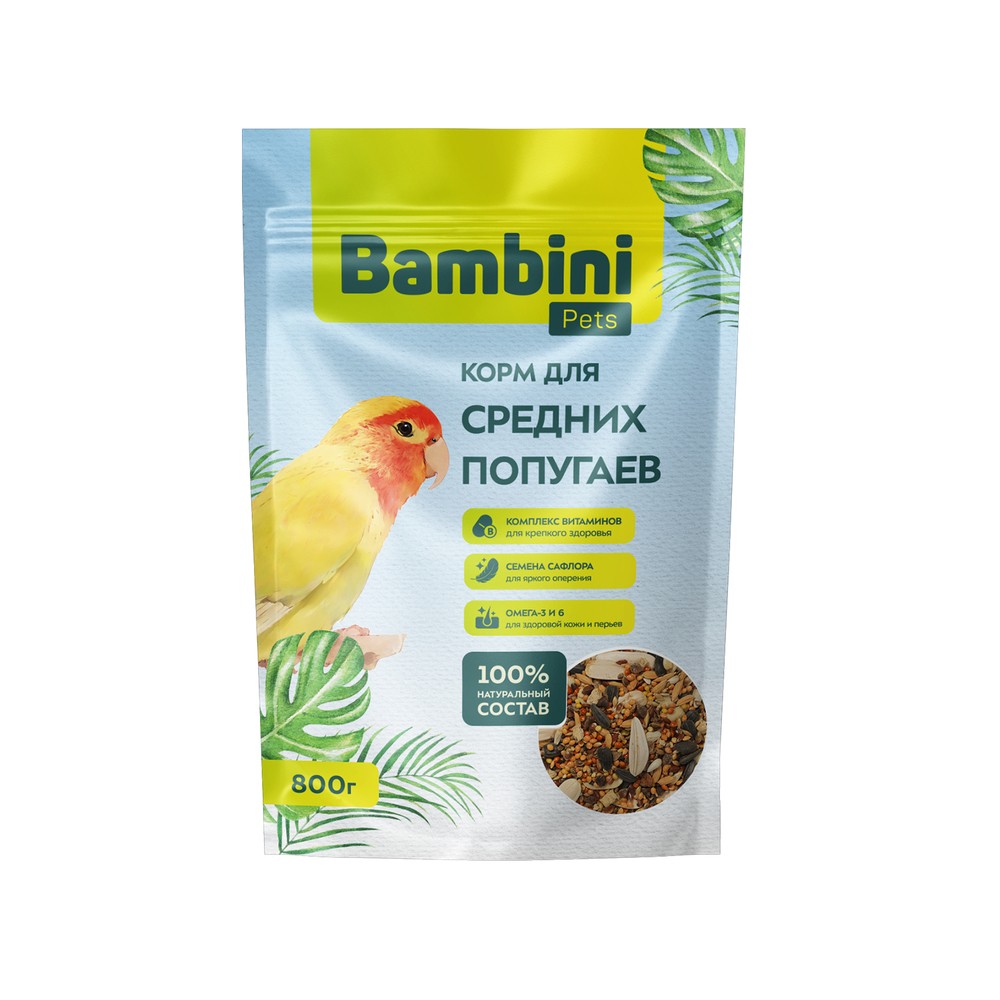 Корм для птиц BAMBINI PETS для средних попугаев