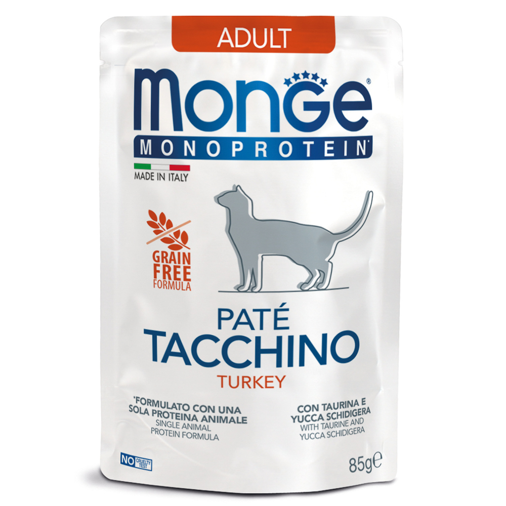 Корм для кошек MONGE Cat Monoprotein из индейки, пауч