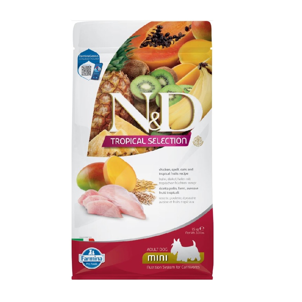 Корм для собак FARMINA N&D Tropical Selection Dog для мелких пород, курица сух.
