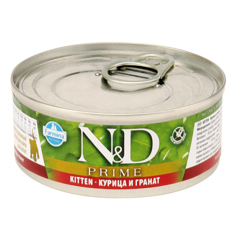 Корм для котят FARMINA N&D Prime курица и гранат банка