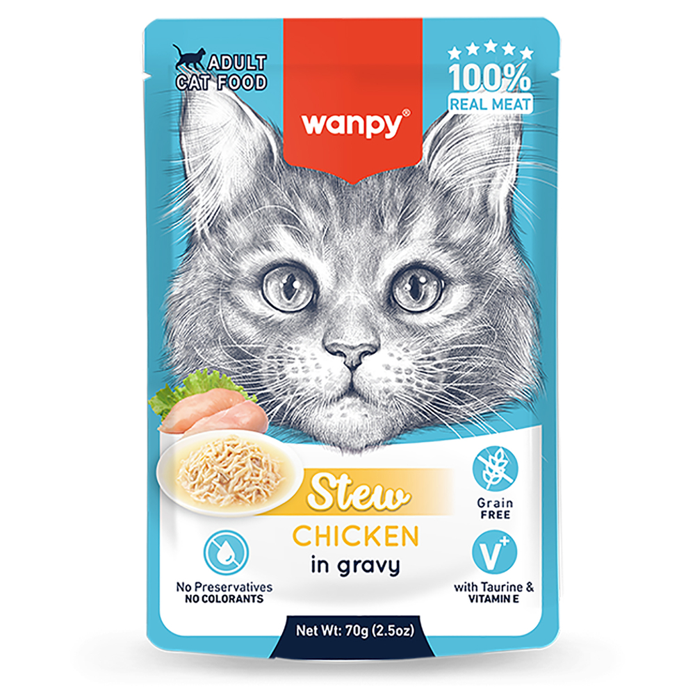 Корм для кошек WANPY Cat Дополнительный, курица в собственному соку пауч