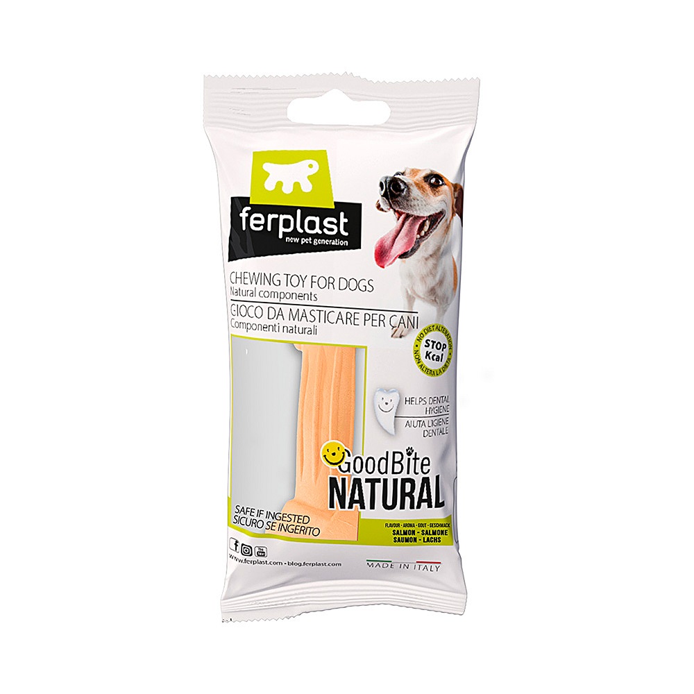 Игрушка для собак FERPLAST GoodBite S Bag кость вкус лосося, 11см, 40г