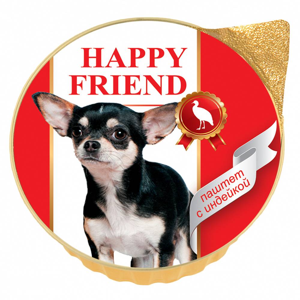 Корм для собак HAPPY FRIEND Паштет с индейкой банка