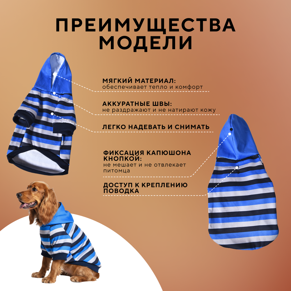 Толстовка для собак FOXIE Summer evening голубая