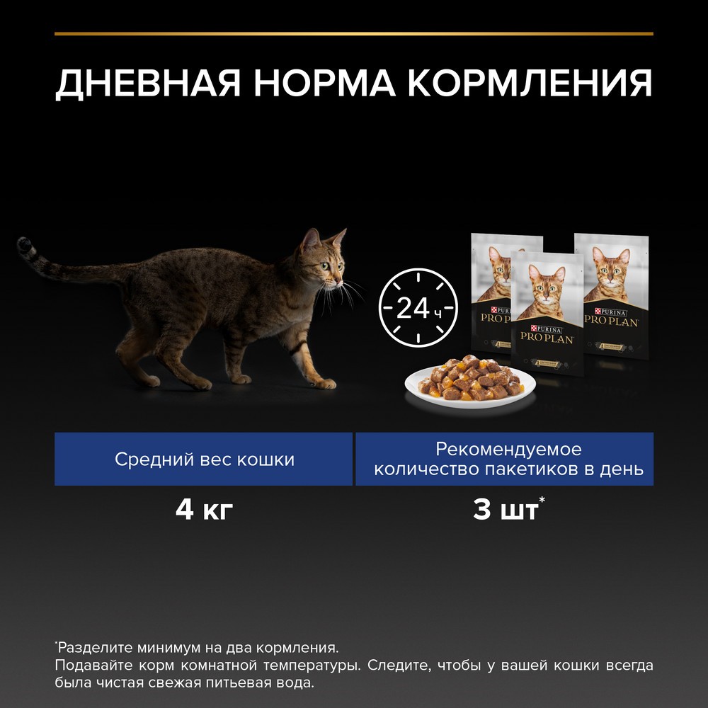 Корм для кошек PRO PLAN Indoor для домашних, с индейкой в желе пауч