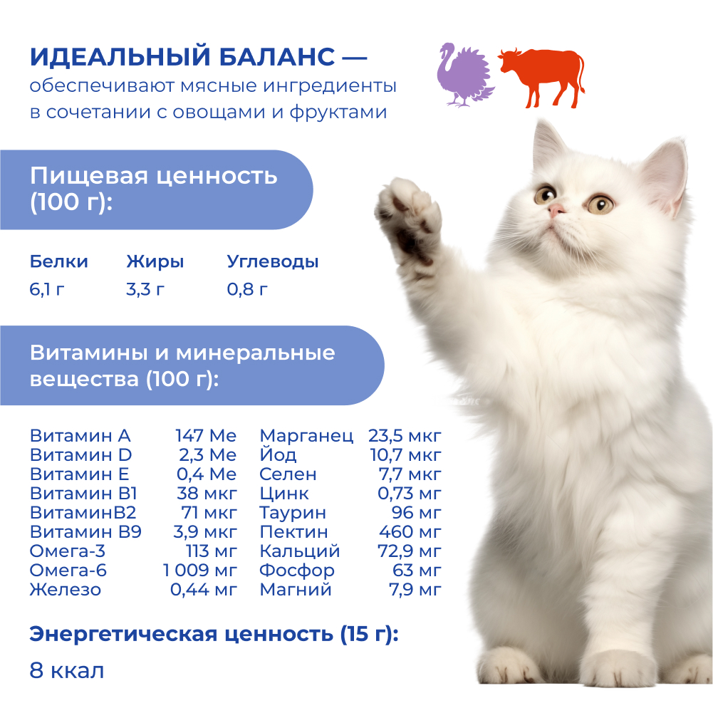 Лакомство для кошек и котят JARVI крем-суп с мясом индейки и говядины