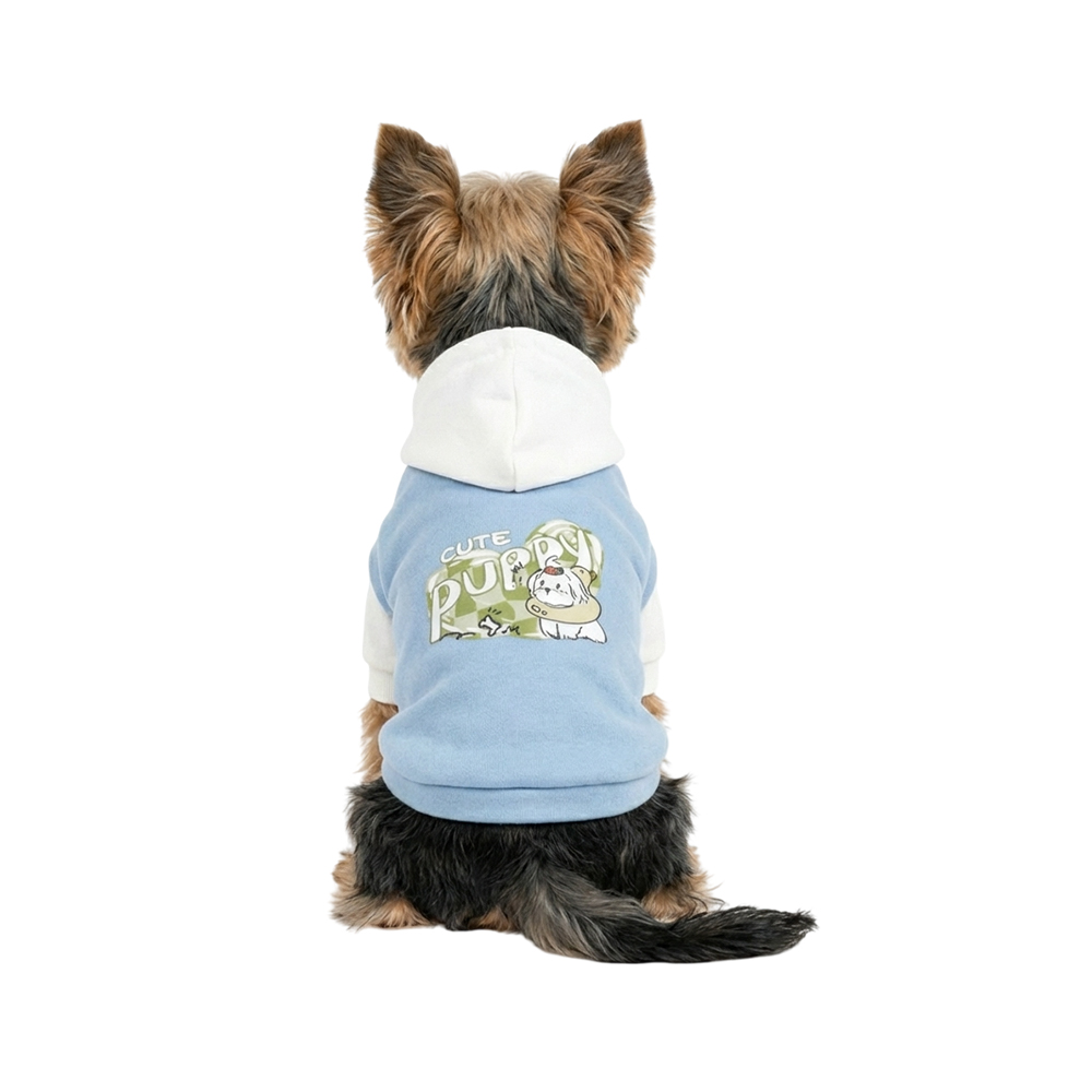 Толстовка для собак FOXIE Cute Puppy XS (дл.спины 25см, обх.груди 38-42см, обх.шеи 25см) голубая