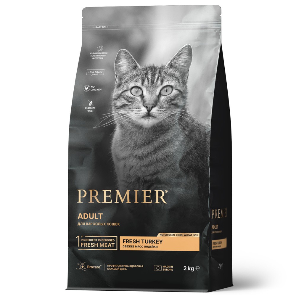 Корм для кошек PREMIER Cat Свежая индейка сух.