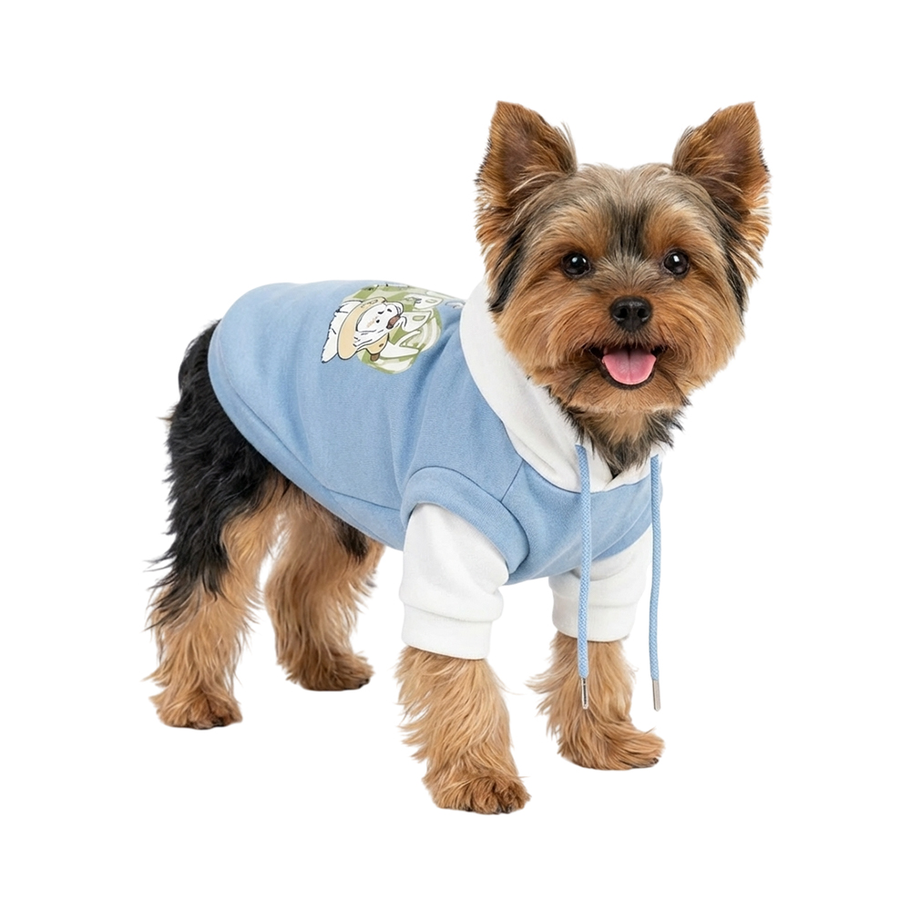Толстовка для собак FOXIE Cute Puppy S (дл.спины 30см, обх.груди 42-48см, обх.шеи 30см) голубая