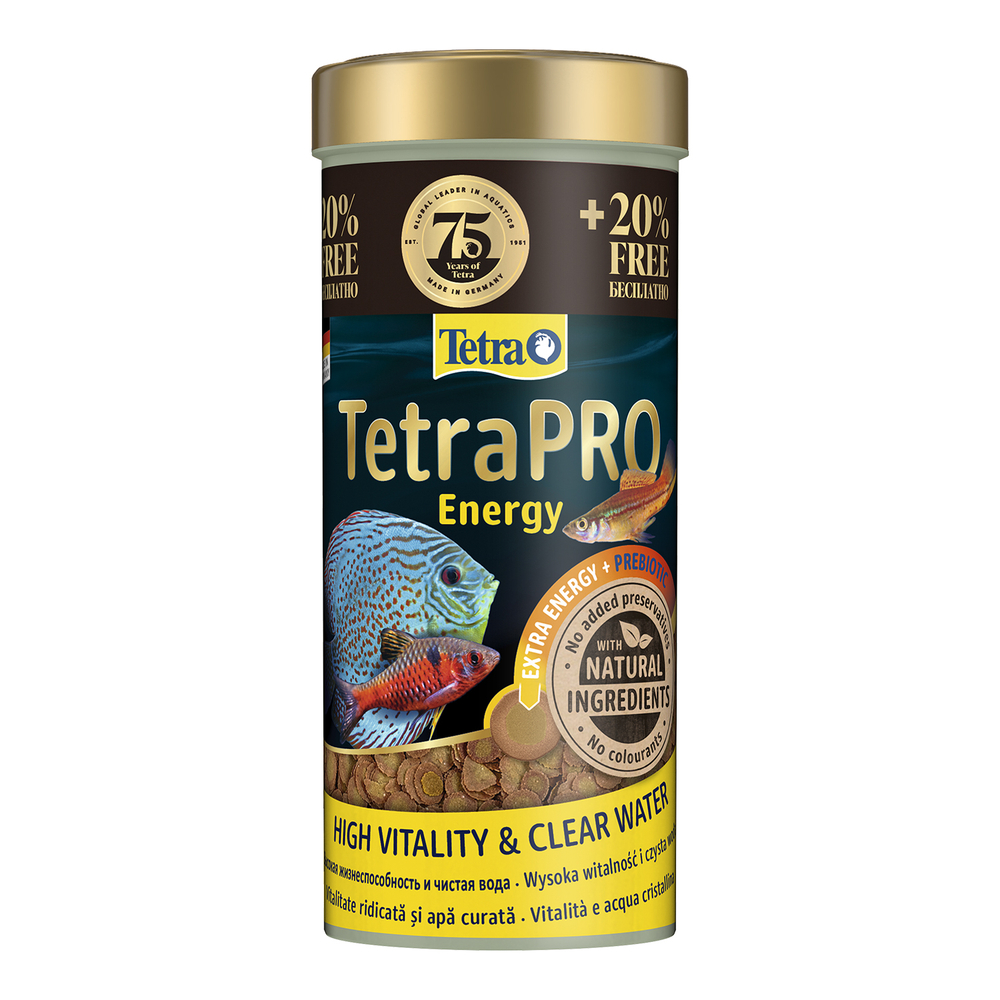 Корм для рыб TETRA Pro Energy Crisps чипсы для всех видов рыб для доп.энергии 250+50мл в подарок